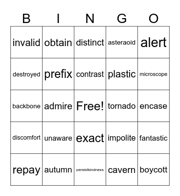 REWARDS 4-7 Bingo Card