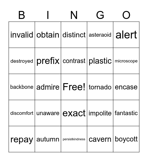 REWARDS 4-7 Bingo Card