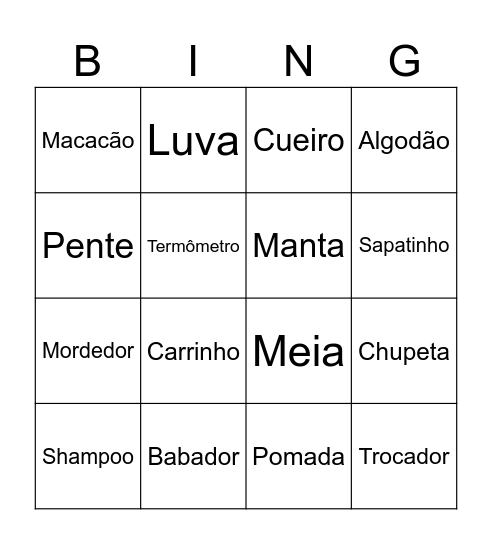 Chá da Maria Tereza Bingo Card