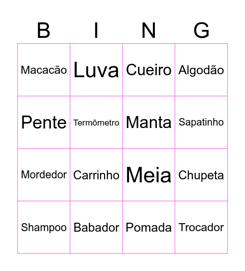 Chá da Maria Tereza Bingo Card