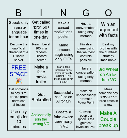 🎲 Internet Chaos Bingo (Before Dec 31, 2026) Bingo Card
