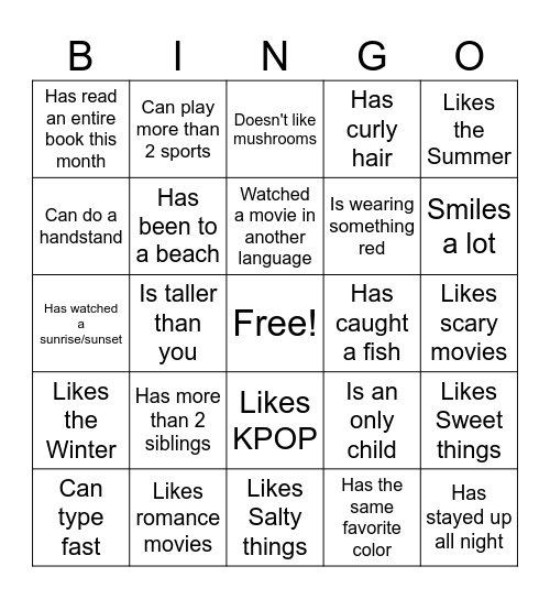 Bingo Card