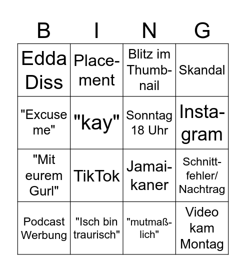 Sashka Video Bingo Card