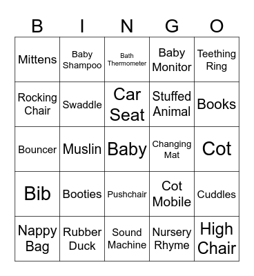 Baby Bingo Card