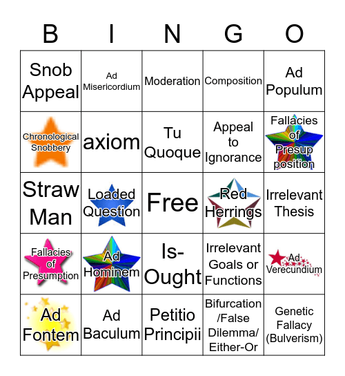 Logic Bingo 1 Bingo Card