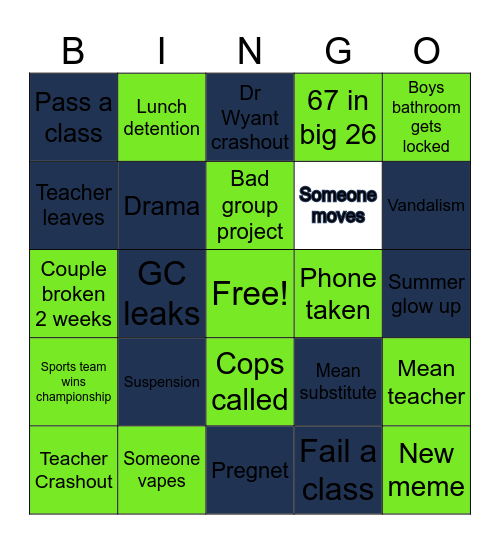 Summit academy bingo Card