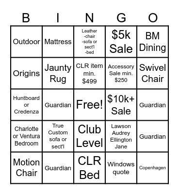 July Bingo Card