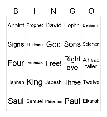 Samuel Part Three Bingo Card