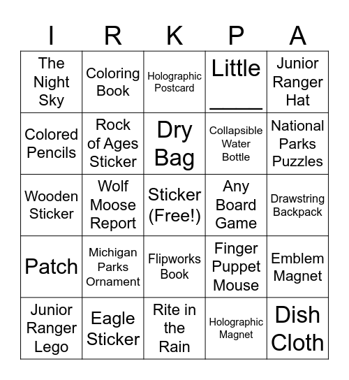 IRKPA bingo :) Bingo Card