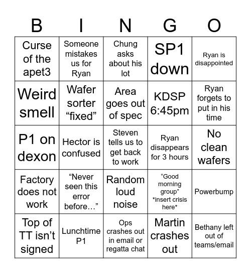 ATL Bingo Card