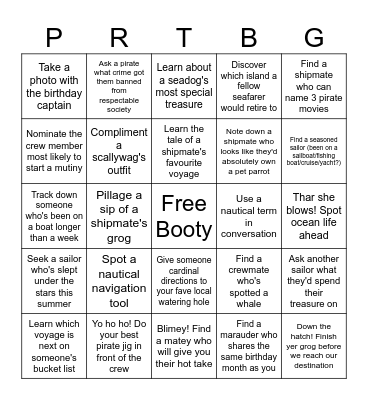 Plunder and Party Bingo Card