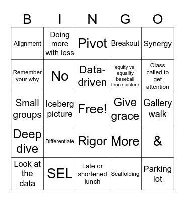 PD Bingo Card