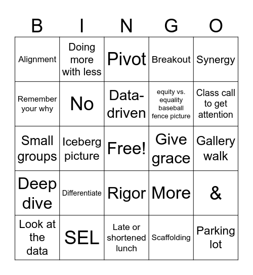PD Bingo Card