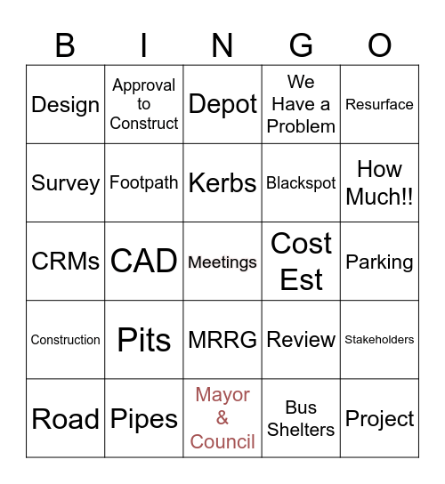 Engineering Bingo Card