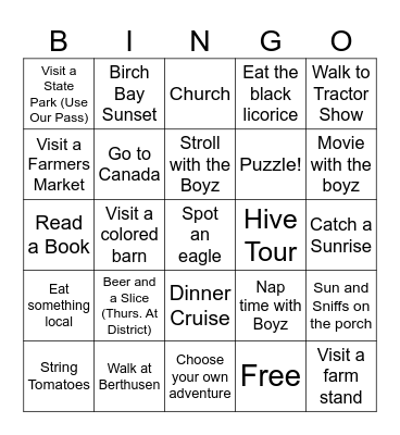 Jacquemin's Take On Washington Bingo Card