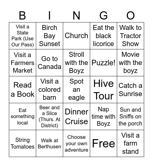 Jacquemin's Take On Washington Bingo Card