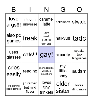 bunny’s bingo Card