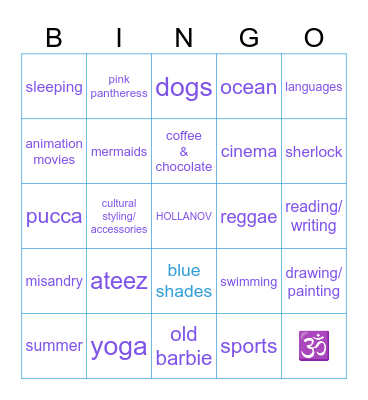 lis Bingo Card