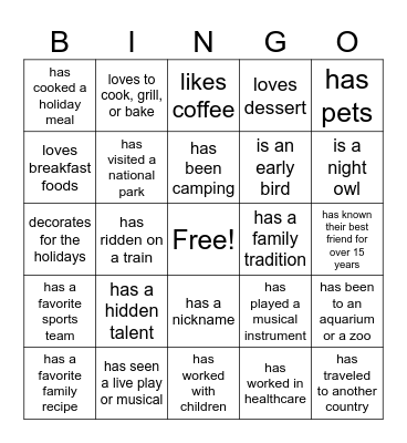 Storytelling Bingo! Bingo Card