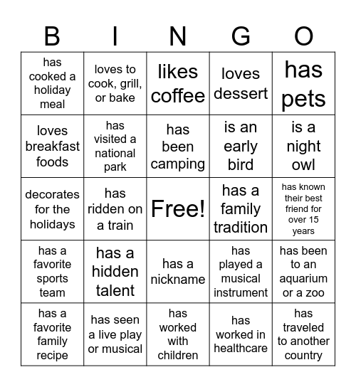 Storytelling Bingo! Bingo Card