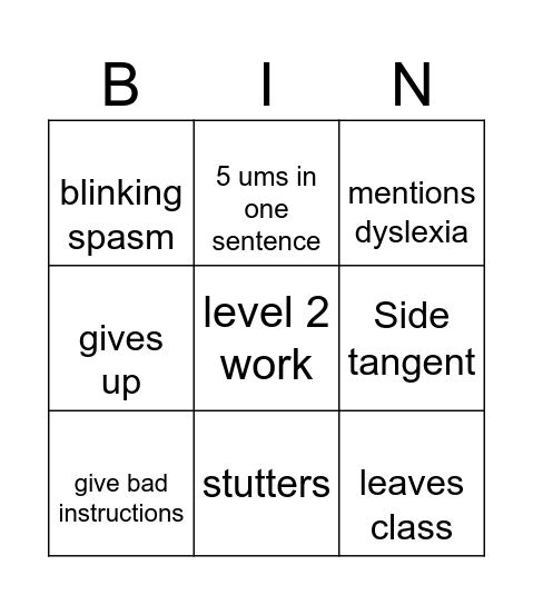 Redgrave Bingo Card