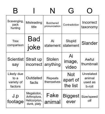 Ai slop bingo Card