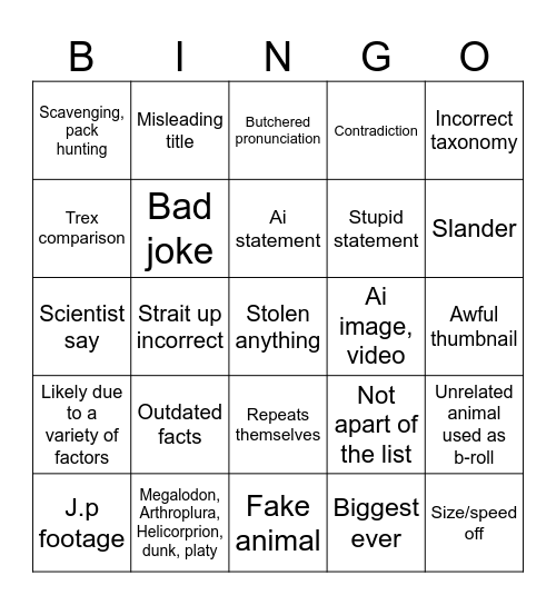Ai slop bingo Card