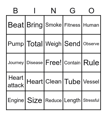The human Pump Bingo Card