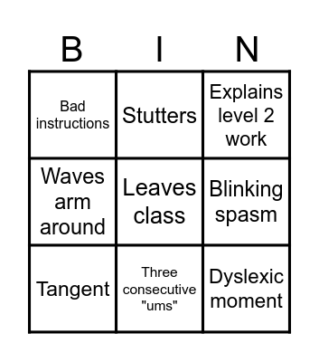 Redgrave Bingo Card