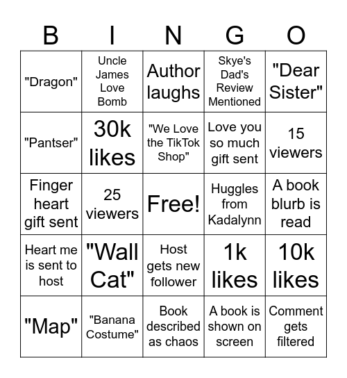 R. Thompson's Unhinged Release Party Bingo Card