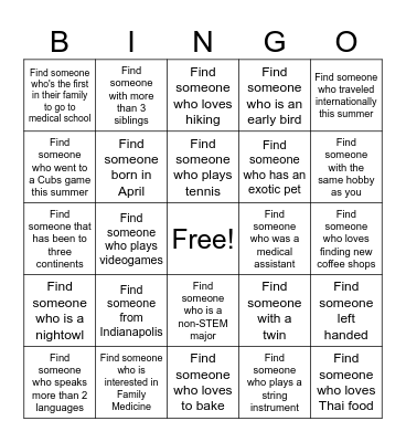 Gary M1 Bingo Card