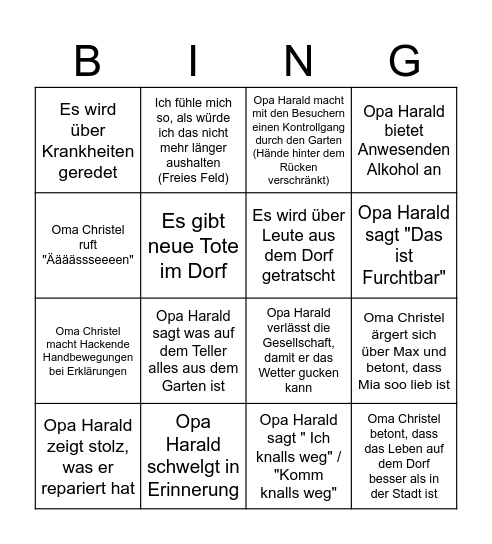Familienbingo Card