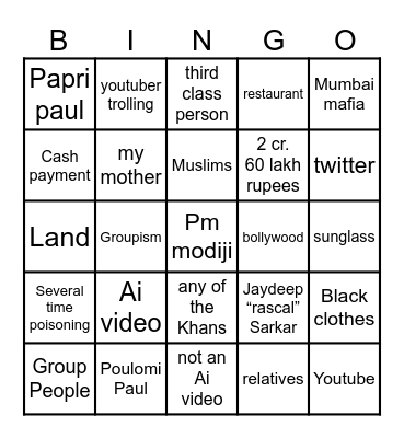ShourodipPaul vid buzzwords Bingo Card