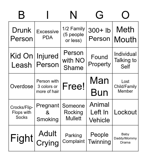 Fayette County Fair Bingo Card