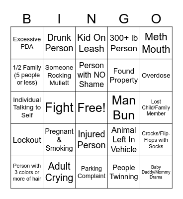 Fayette County Fair Bingo Card