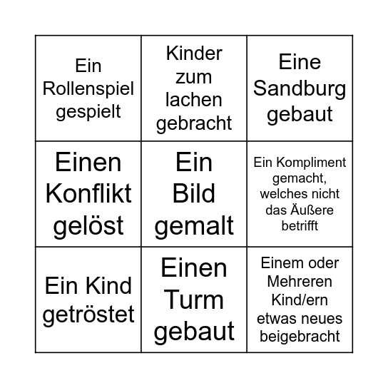 Interaktionsbingo Card