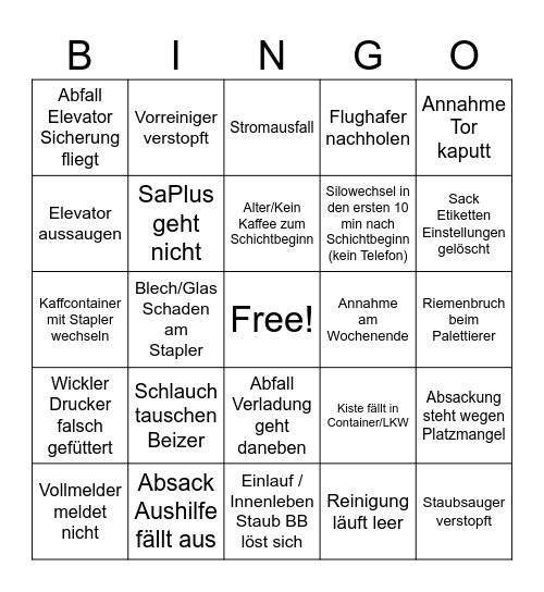 Speicher BINGO (August/September) Bingo Card