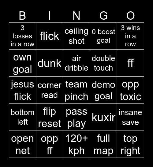RL Bingo Card