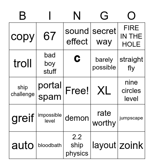recent tab  bingo Card