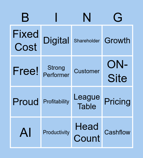 Lingo Bingo Card