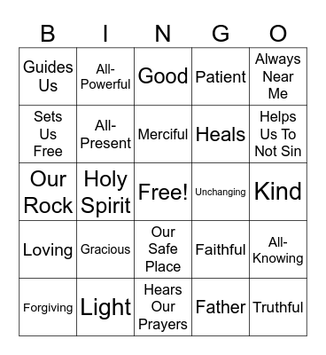 GOD Bingo Card