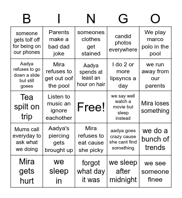 holiday bingoo Bingo Card