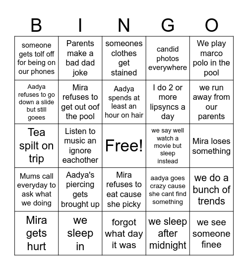 holiday bingoo Bingo Card