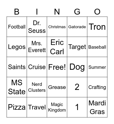 How well do you know Mrs. Everett Bingo Card