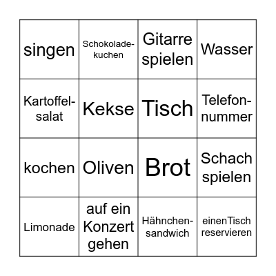 Tme with friends Bingo Card