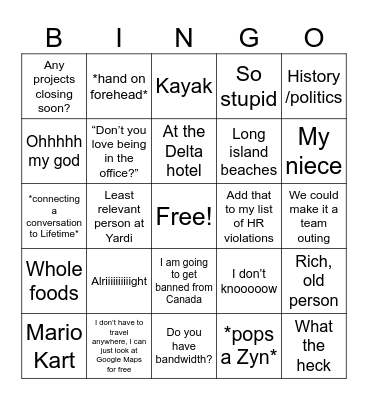 Ethan’s Morning Meetings Bingo Card