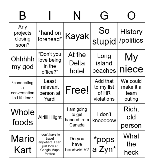 Ethan’s Morning Meetings Bingo Card