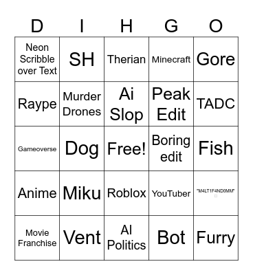 Capcut Bingo Card