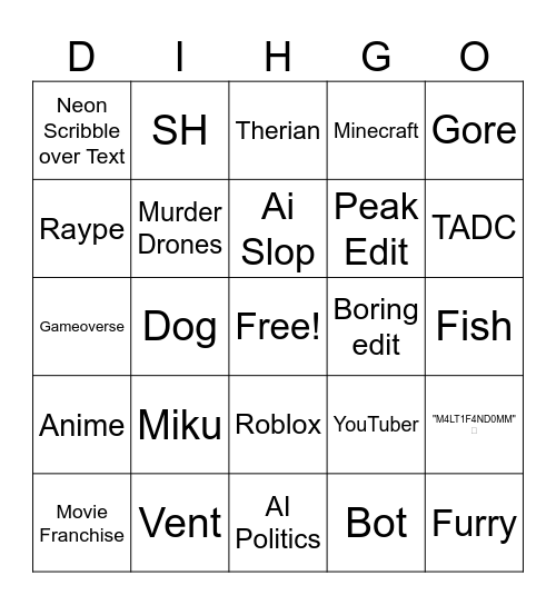 Capcut Bingo Card