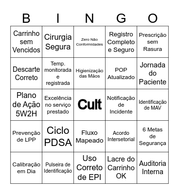 Bingo da Qualidade Bingo Card
